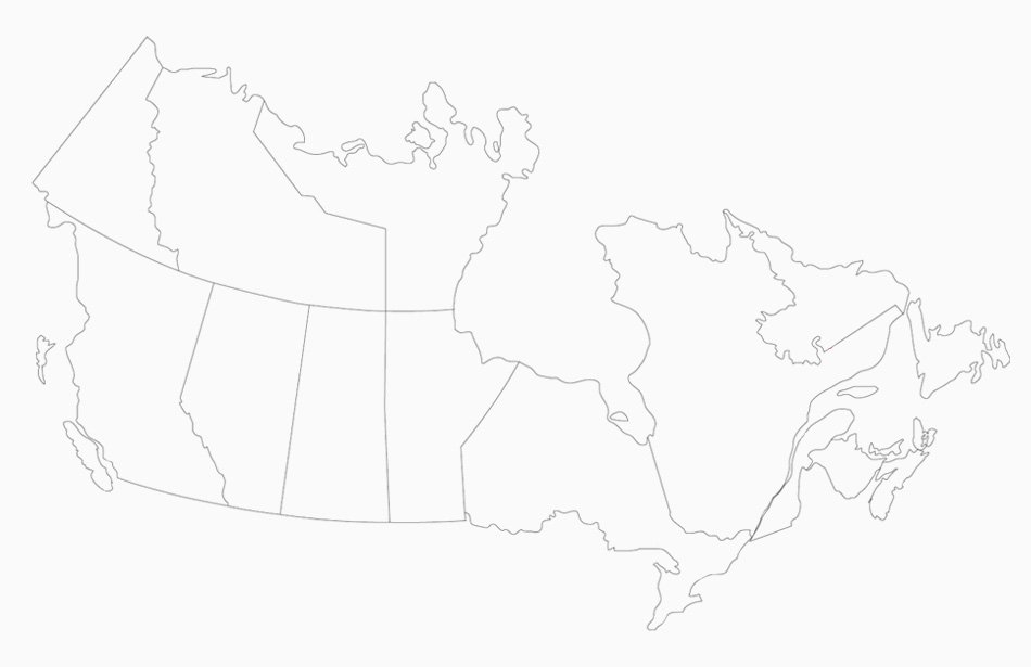 Map of Canada with Pinchin Locations